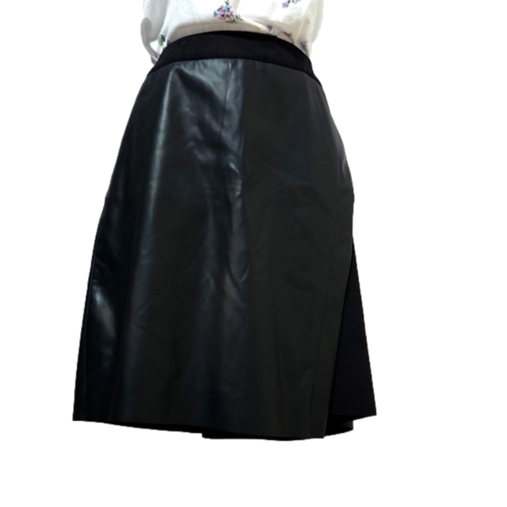 Cleo Suede and pleather skirt